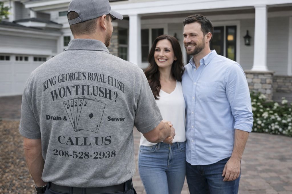 Happy Couple after getting plumbing repairs done