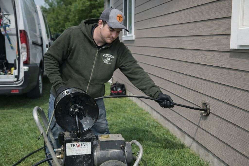 Hydrojetting Wall Drain Line