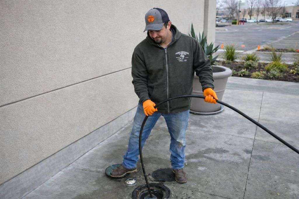 Patio drain hydro jetting