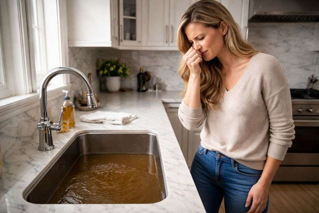 Smelly Backed Up Kitchen Sink