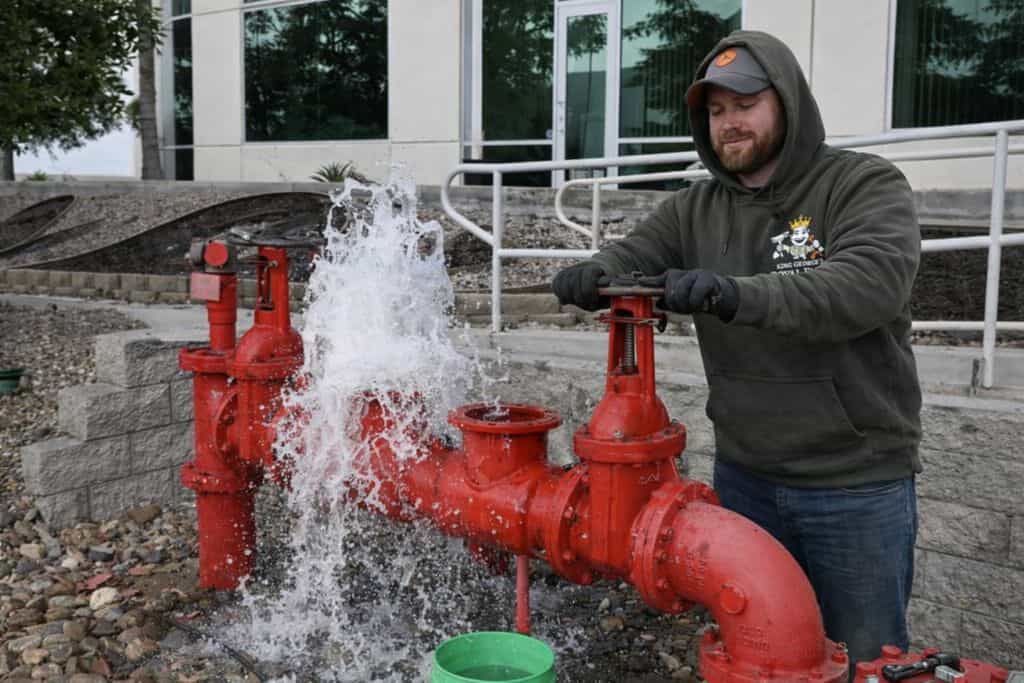 Backflow Testing Red Pipe