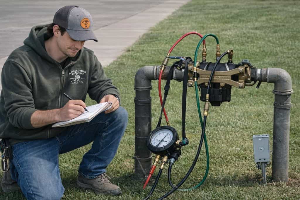 Backflow Testing Red Pipe