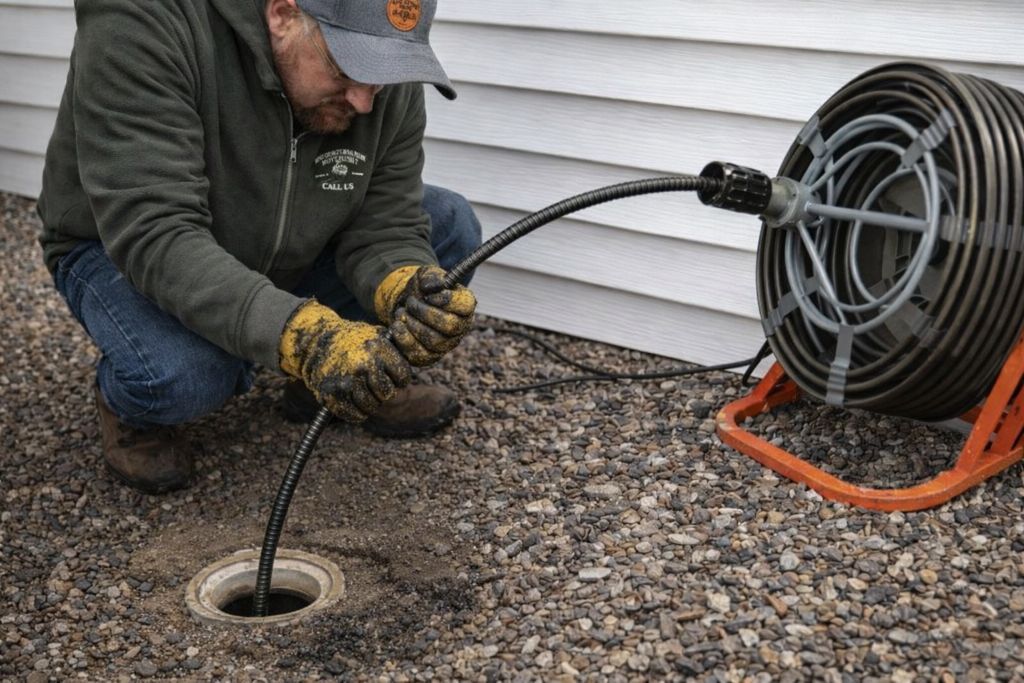 Plumber-snaking-a-residential-main-sewer-line-2